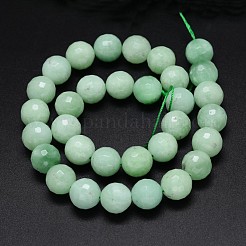Hebras de cuentas de jade de imitación de vidrio de Myanmar&nbsp;G-O094-12-10mm-1