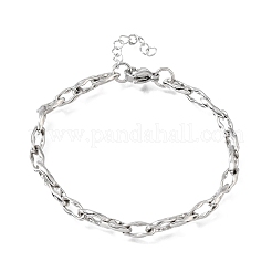 Pulseras de cadena de eslabones ovalados retorcidos de acero inoxidable 304 de 4.5 mm para hombre y mujer.&nbsp;SA-CBAB767-17B-P
