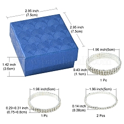 4 stücke 3 stil messing strass tennis stretch-armband-sets für freundin&nbsp;BJEW-FS0001-06