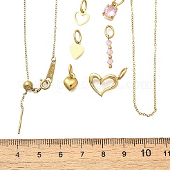 Conjuntos de collares y pulseras con colgante de corazón de vidrio y circonita cúbica&nbsp;SJEW-Q002-08G