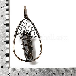 Oeil de tigre naturel double borne pointue à facettes balle gros pendentifs&nbsp;G-Q015-01C