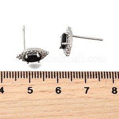 Boucles d'oreilles en laiton avec zircone cubique de micro pave&nbsp;EJEW-M103-02P