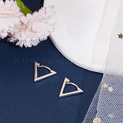 1 Paar rhodinierte Creolen aus Sterlingsilber mit Dreiecksdesign&nbsp;EJEW-BBC0001-31