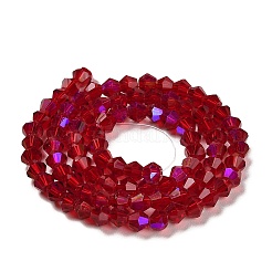 Transparentes perles de verre de galvanoplastie brins&nbsp;GLAA-F029-4mm-D27