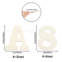 2 Satz 2 Stile chinesische Kirschholz Nummer 0~9 und Buchstabe a ~ z&nbsp;DIY-CN0001-23