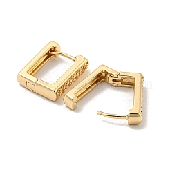 Orecchini a cerchio da donna in ottone con micro pavé di zirconi chiari&nbsp;EJEW-E295-18KCG