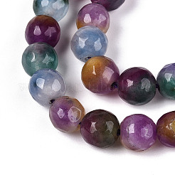 Chapelets de perles en jade blanc naturel teinté&nbsp;G-T139-8mm-60-08