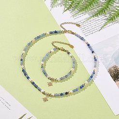 Armband und Halskette mit Sternenanhänger aus Messing&nbsp;SJEW-JS01268