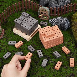 2 Farbe Polymer Clay Mini-Wandsteine&nbsp;AJEW-OC0005-03B
