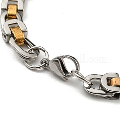 Bracelet à maillons en acier inoxydable 201 bicolore avec placage ionique (IP)&nbsp;BJEW-B078-29GP