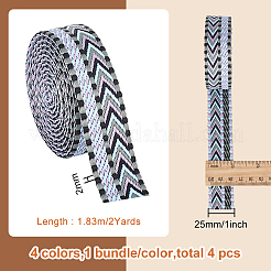 8 Yards 4 Farben Polyesterbänder mit Ethno-Stickerei&nbsp;OCOR-BC0005-65
