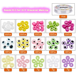 Kit di semi di vetro e argilla polimerica e perline malocchio per la creazione di braccialetti fai-da-te&nbsp;DIY-YW0004-63