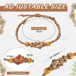4 stücke 2 farben verstellbare geflochtene gewachste schnur makramee beutel armband herstellung&nbsp;MAK-CJ0001-18