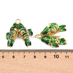Pendentifs cloisonnés en laiton&nbsp;KK-P251-A01-G-06