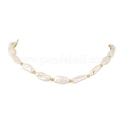 Collane con perle di perle keshi naturali barocche&nbsp;NJEW-JN06606