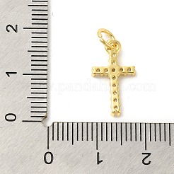 Pendenti in ottone con micro pavé di zirconi cubici a forma di croce&nbsp;KK-S396-07B