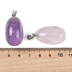 Pendentifs en pierre roulée d'améthyste naturelle&nbsp;GG-K002-06M