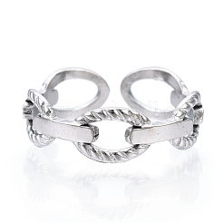 Anello polsino ovale aperto in acciaio inossidabile 304 anti-ossidazione&nbsp;RJEW-N040-39