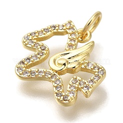 Porte micro ouvrent pendentifs zircone cubique en laiton de placage&nbsp;KK-I720-17G