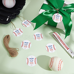 100 Blatt Geschenkanhänger aus Papier zum Aufhängen mit Baseball-Aufdruck&nbsp;DIY-ME0002-25