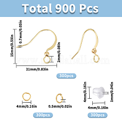 300 fil de boucle d'oreille en laiton&nbsp;KK-SC0004-84G