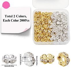 Perline distanziali in strass in ottone 400 pz 2 colori&nbsp;RB-SP0001-03A