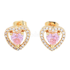 Aretes de corazón con circonitas cúbicas&nbsp;EJEW-N011-59