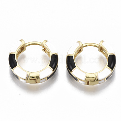 Latón pendientes de aro Huggie&nbsp;EJEW-S209-06A