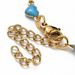 Ionenplattierung (IP) goldene 304 Edelstahl Herz Link Kette Halsketten&nbsp;NJEW-E098-02G-03