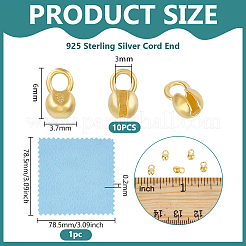 925 estremità del cordone in argento sterling&nbsp;DIY-BC0014-05B-G