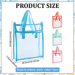 12 bolsa de plástico transparente de 4 colores con asas y botones a presión.&nbsp;ABAG-PH0001-87