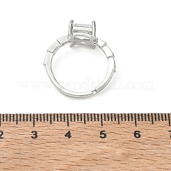 Anillos de latón y circonita cúbica transparente&nbsp;CU-CBA7E55-09P