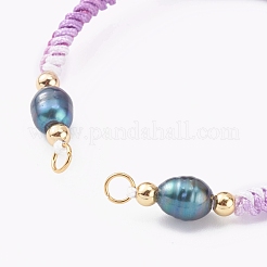 Fabrication de bracelets de perles tressées en fil de polyester teint par segment&nbsp;AJEW-JB00919-05