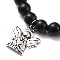 Stretch-Armband mit runden Perlen aus natürlichem Obsidian und gemischten Steinen&nbsp;BJEW-JB07060