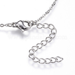 Collane con ciondolo iniziale in acciaio inossidabile 304 anti-ossidazione&nbsp;LS-NJEW-P151-E-P