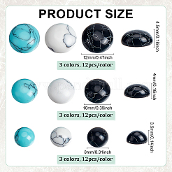 108 Stück 9 Stile gefärbte synthetische türkisfarbene Cabochons&nbsp;TURQ-PH0001-17