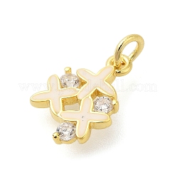 Estante de placas micro latón allanan charms de circonio cúbico&nbsp;KK-S396-46G