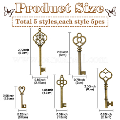 25 pièces 5 styles pendentifs en alliage de style tibétain&nbsp;TIBEP-YW0001-90