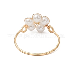 Muschelperlen-Fingerringe für Damen&nbsp;RJEW-JR00923-02