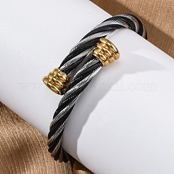 Bracelets joncs torques en acier inoxydable 304 pour femmes&nbsp;BJEW-P310-18MC