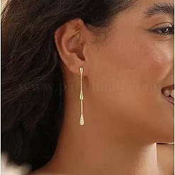 Pendientes colgantes de latón con microengaste de circonitas cúbicas transparentes para mujer&nbsp;WG6077F-01