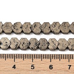 Galvanisierte natürliche Lavasteinperlenstränge&nbsp;G-K388-04B-08