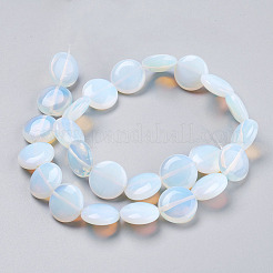 Flache runde Opalite Perlen Stränge&nbsp;G-S110-25
