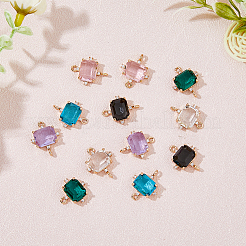 10 Stück 5 Farben Glasverbinder Charms&nbsp;GLAA-HY0001-11