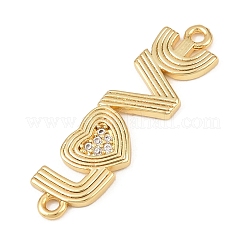 Messing Micro Pave klare Zirkonia Wort Liebe Anschluss Charms&nbsp;KK-G544-39G