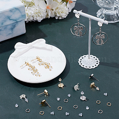 DIY-Sets zur Herstellung von quadratischen und sechseckigen Ohrsteckern aus Messing&nbsp;DIY-AR0004-44
