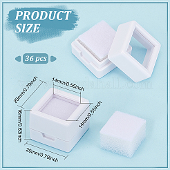 Quadratische Aufbewahrungsboxen für lose Diamanten aus Kunststoff&nbsp;LS-CON-WH0095-49A