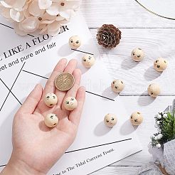 50pcs perles de bois naturel&nbsp;WOOD-FG0001-15B