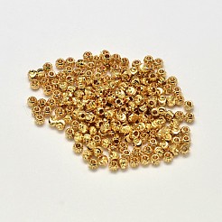Perles d'espacement rondes ondulées en laiton avec placage sous vide PVD&nbsp;X-KK-I598-24G-RS