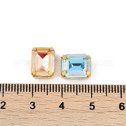 Strasse aus Messing und Glas zum Aufnähen&nbsp;RGLA-U001-08G-02